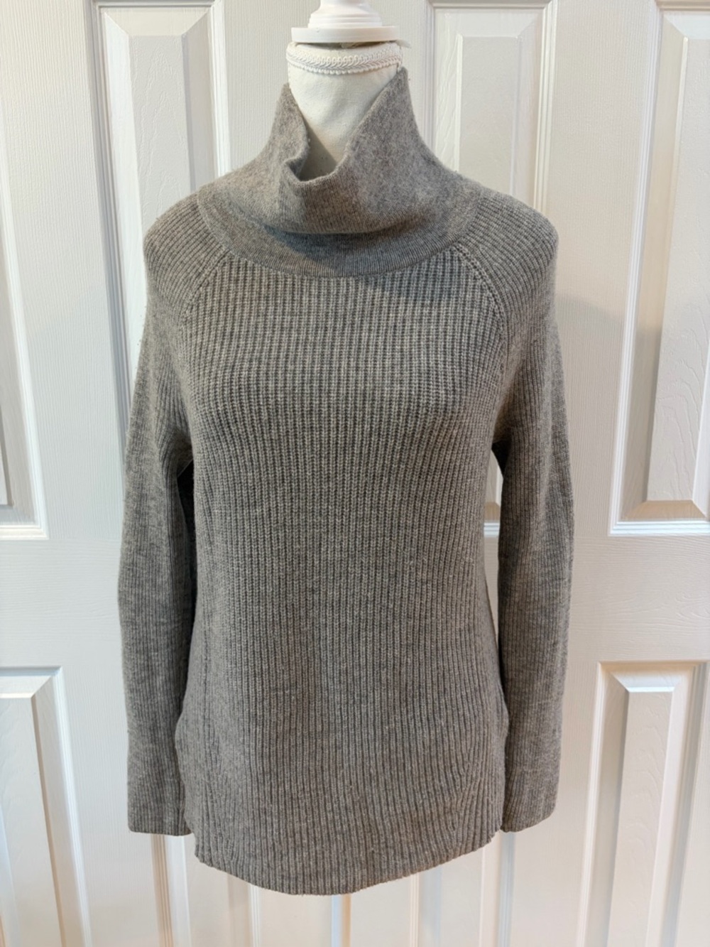 Vince Gray Side Zip Wool/Cashmere Blend Funnel Neck Sweater Size XS